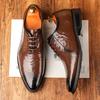 British Trend New Men's Brown Black Lace Up Oxford Shoes Male Luxury Designer Formal Wedding Prom Dress Homecoming Footwear