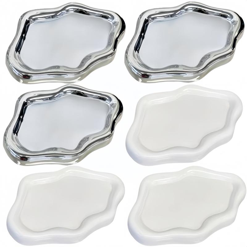 Cloud-Shaped Jewelry Tray Decorative Plate For Rings Earrings Bracelets & Necklaces Plastic Vanity Tray For Women Bedroom Decor