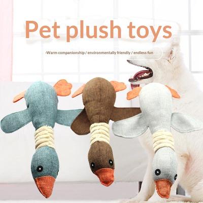 30cm Haustier Stockente Hundespielzeug für starke Kauer Hund Quietschend Gans Puzzle Trainingsspielzeug Niedliches Weiches Hundekauspielzeug mit Quietscher