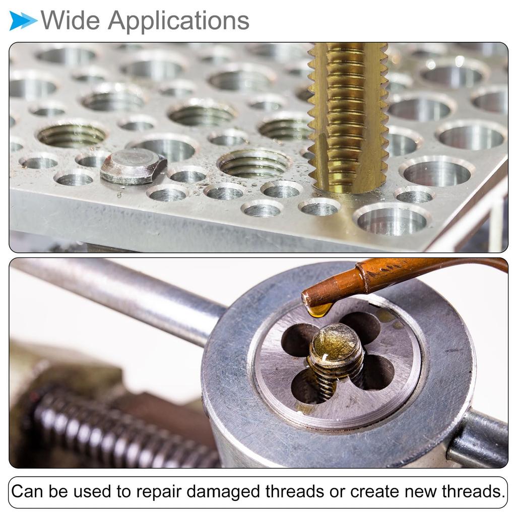 CoCud Metric Tap and Die Set, M14 X 2 Thread, Titanium Coated, Spiral Point Screw Tap, Round Thread Cutting Tool Kit for Tapping and Correction, 1 Set