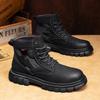 2025 Rhubarb Boots Men's Thick-soled Men's Martin Boots Men's British Style Winter High-top Men's Shoes Outdoor Tooling Boots Short Boots