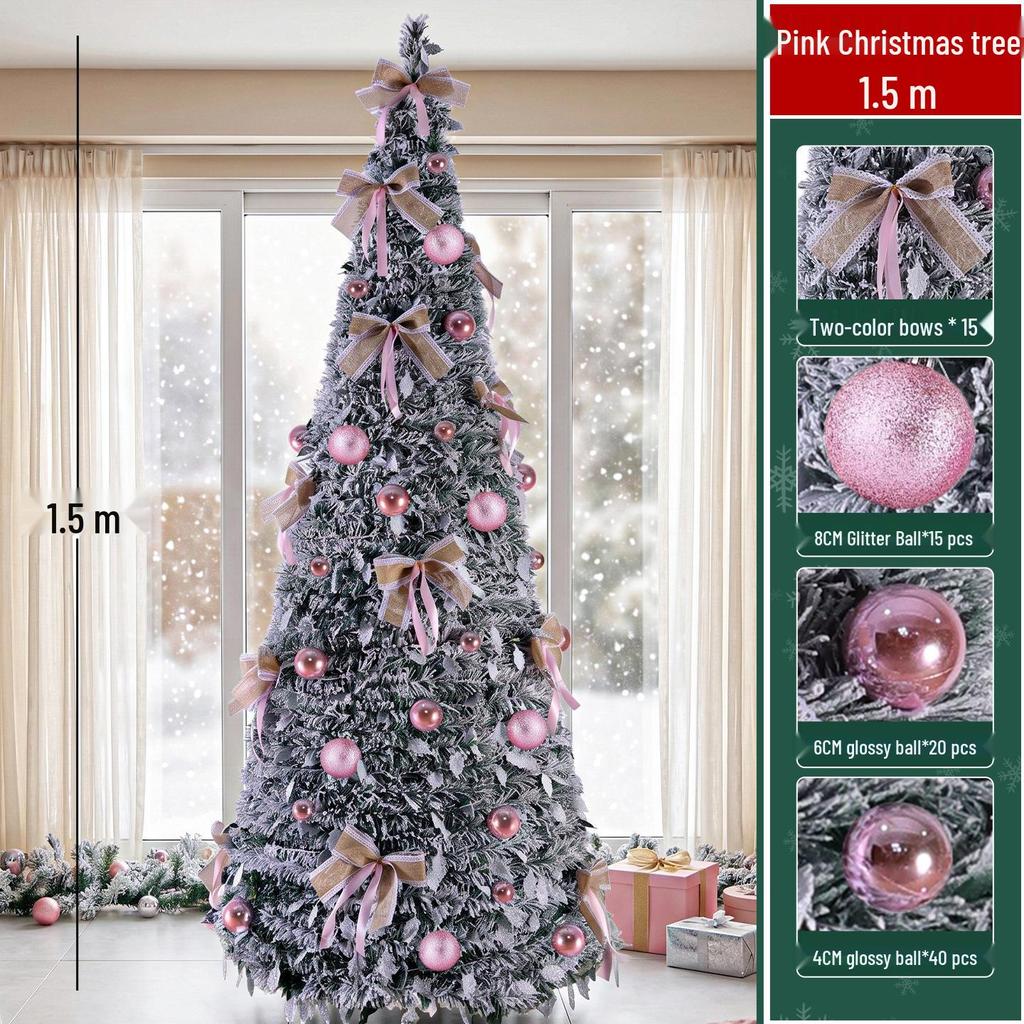 Retractable Folding Christmas Tree with Lights - Easy Setup for a Cozy Holiday Atmosphere