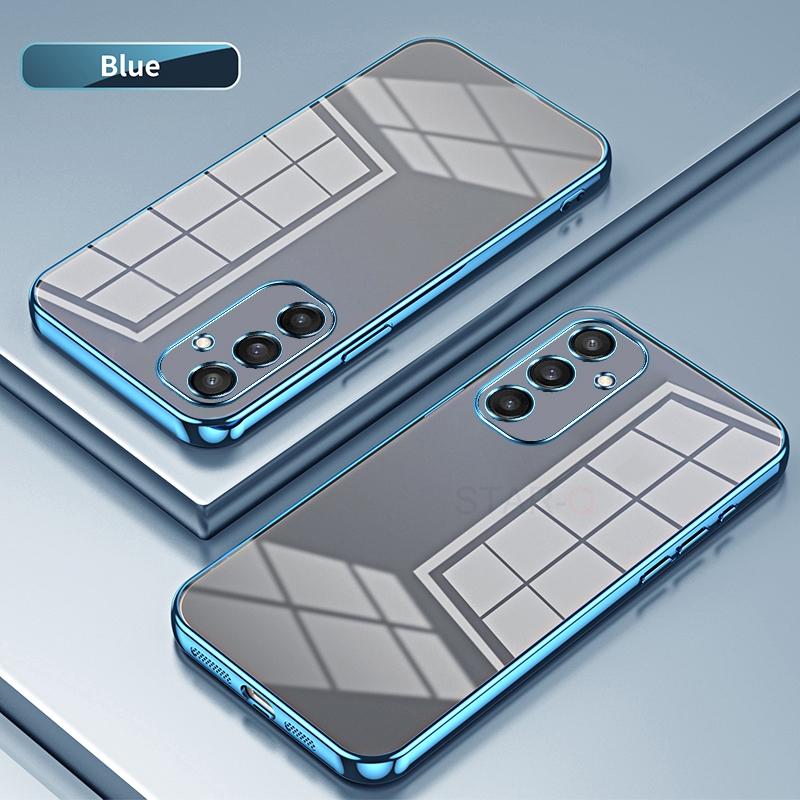 A 55 35 25 15 05 Plating Transparent Case For Samsung Galaxy A55 A35 A25 A15 A05S A24 A54 A34 4G 5G Silicone Back Cover