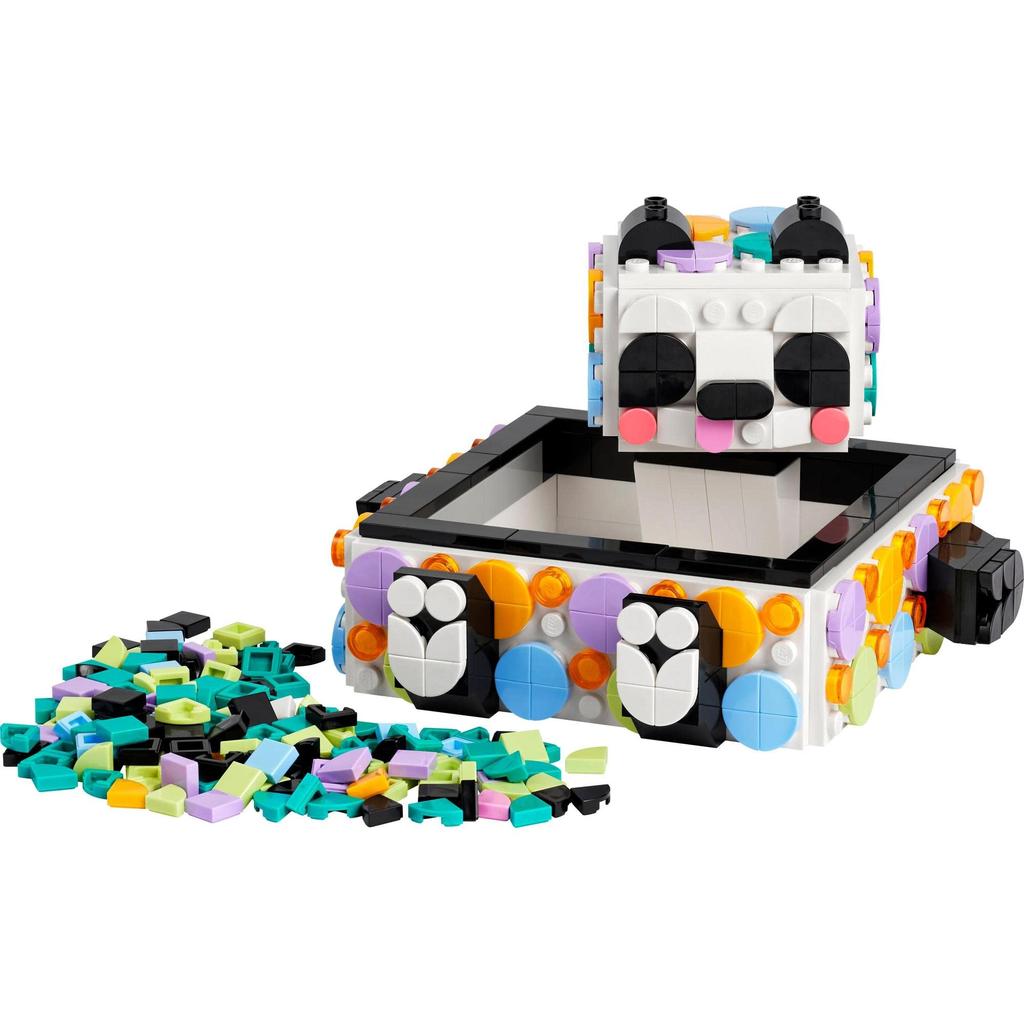 Tăviță Panda Drăguț LEGO Dots 41959, Blocuri de Jucărie, Cadou, Bijuterii, Meșteșuguri, Băieți și Fete, Vârste 6 ani și Peste