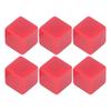 6Pcs Blank Dice Set Right Angle Plastic Hexahedral Cubes Classroom Board Game DIY Math Counting Teaching Party Favor Fun Red