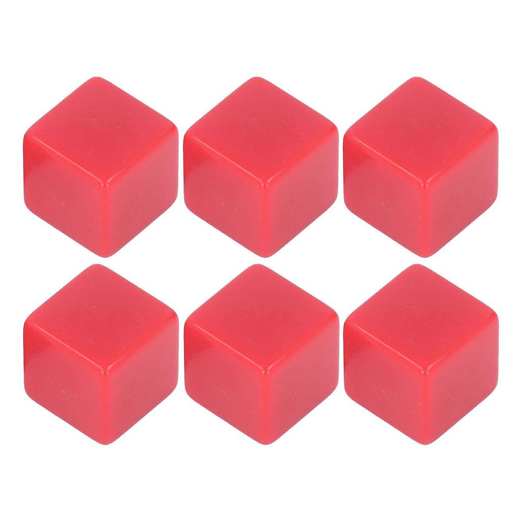 6 Stück Blanko Würfel Set Rechtwinklig Kunststoff Sechsflächige Würfel Klassenzimmer Brettspiel DIY Mathe Zählen Lehre Partygeschenk Spaß Rot