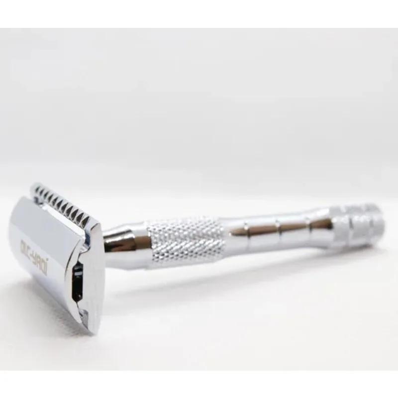 Yaqi Chromfarbe Nassrasur Doppelkanten-Sicherheitsrasierer Geschenk Mit 97mm Gesamtlänge Und 92g Gewicht Bieten Komfortable Rasur