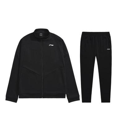 Li Ning Loose Fit Drop Shoulder Sweatshirt And Mid Waist Pants Casual Sports Set Men Sweatshirt, Pants Black AWEU041-1