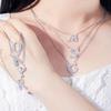 Wife'S Romantic Trip With 26 English Letters Collarbone Chain Pendant, Slightly Inlaid Zircon-Plated Platinum Necklace