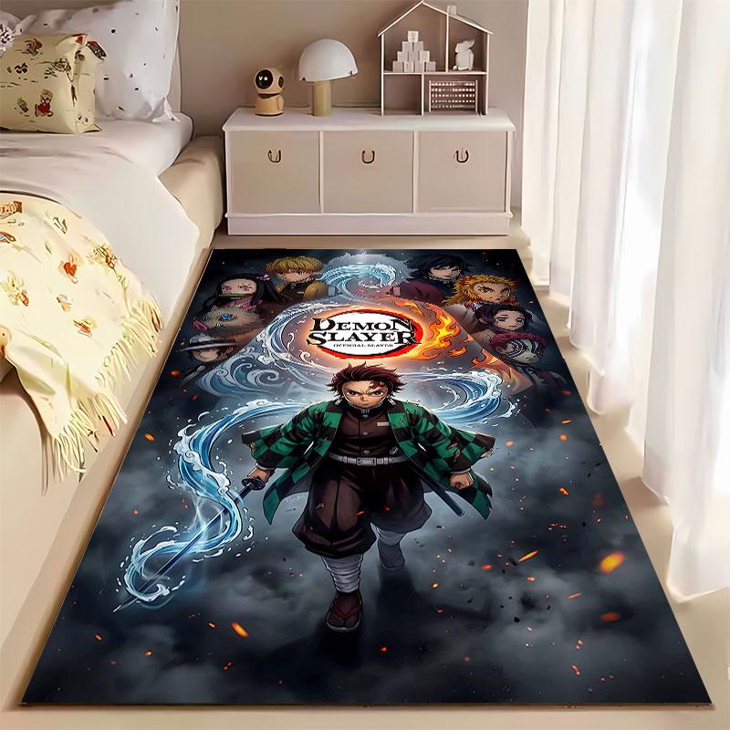 Demon Slayer Anime Carpet Design suitable as a non-slip mat for the living room or bedroom sofa