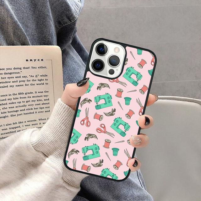 Sewing Scissors Buttons Phone Case Cover for iPhone 17 Air 16 16e 15 13 14 11 12 Pro Max Plus  coque fundas Shell