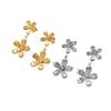 Women's Titanium Steel Gold-Plated Flower Stud Earrings - Rust-Proof, Fashionable, High-End Pendant Jewelry, Light Luxury Feel, 2025 Collection.