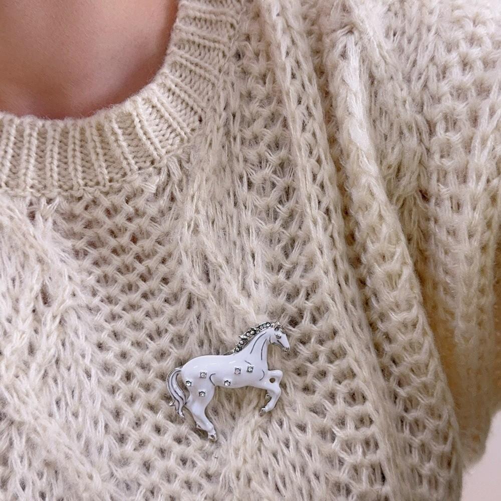 Horse Year Zodiac Horse Head Brooch Chinese New Year Metal Pony Badge Pin Zodiac Animal Pins  Man