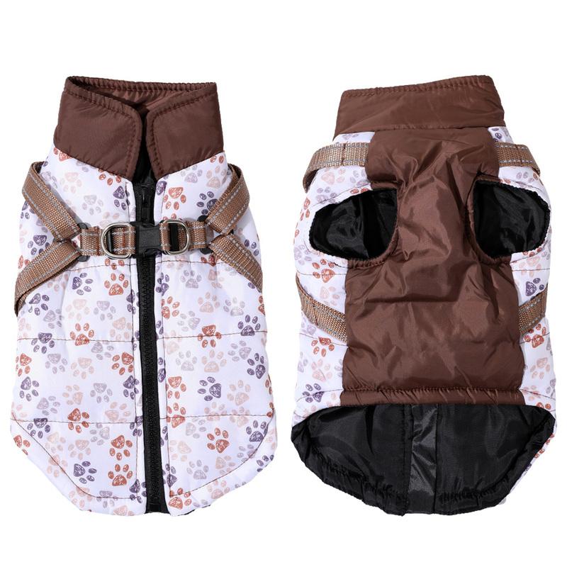Pet Dog Clothes with Harness For Small Medium Dogs Cats Autumn Winter Warm Jacket Windproof Puppy Coat French Bulldog Overalls