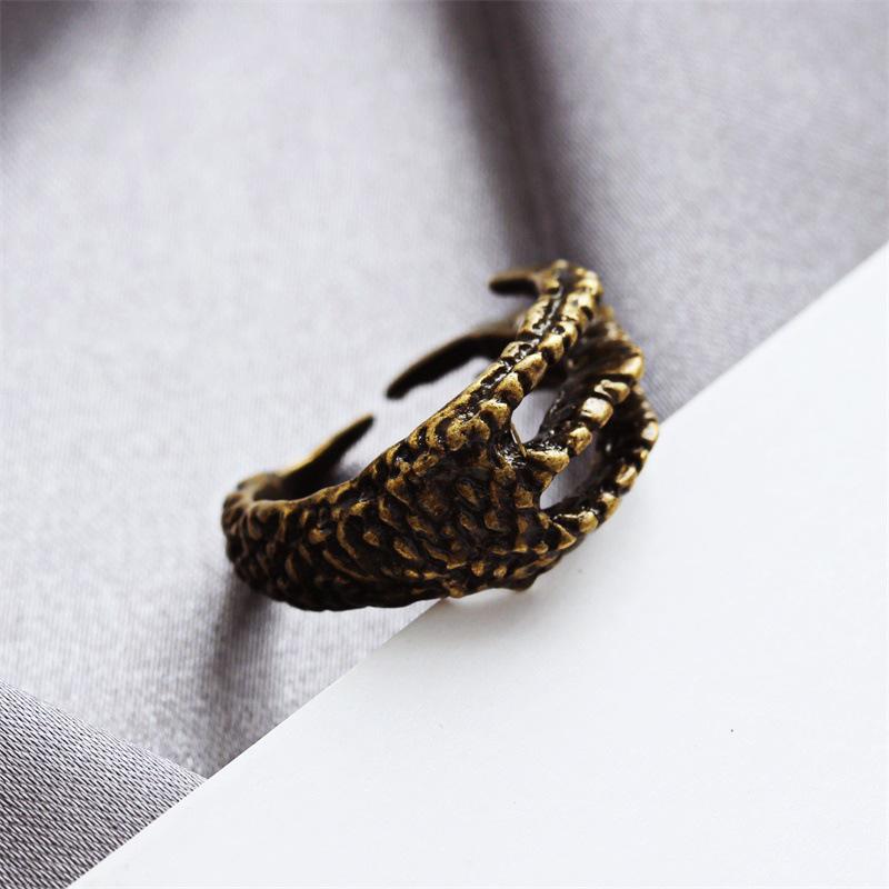 Fashion Single Ring Retro Eagle Claw Opening Men's Pinky Tail Ring Men And Women Jewelry MIT