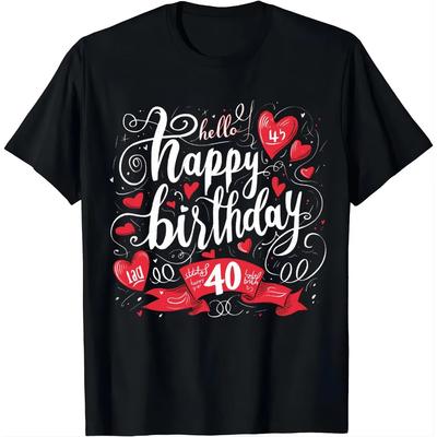 Graphic Birthday Gift 40th Birthday Funny Hello 40 Years Old Est 1984 Born In 1984 T-Shirt Unisex Style Shirts for Women Men