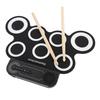 Electronic Drum Practice Pad Built in Sound Effects Silicone Roll Up Drum with Wooden Drumsticks