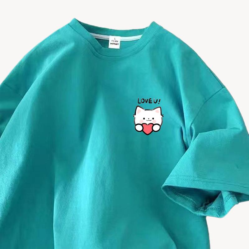 

Повседневная хлопковая футболка с коротким рукавом Женские топы 2025 Лето Новинка Женская свободная белая Женская одежда L