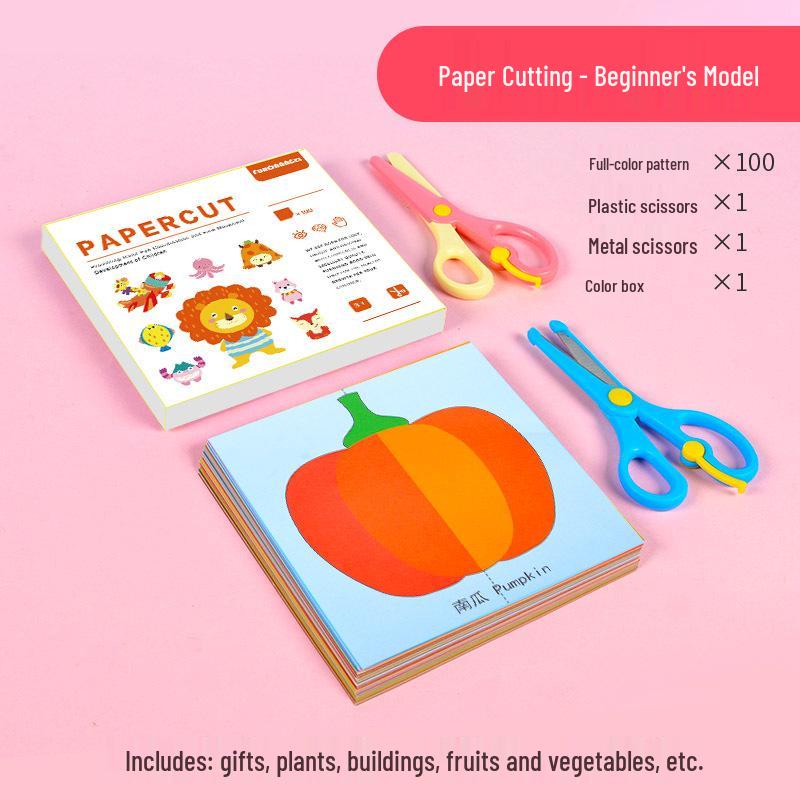 Buntes Origami DIY-Set: Lustiges pädagogisches Papierschneideset für Kinder