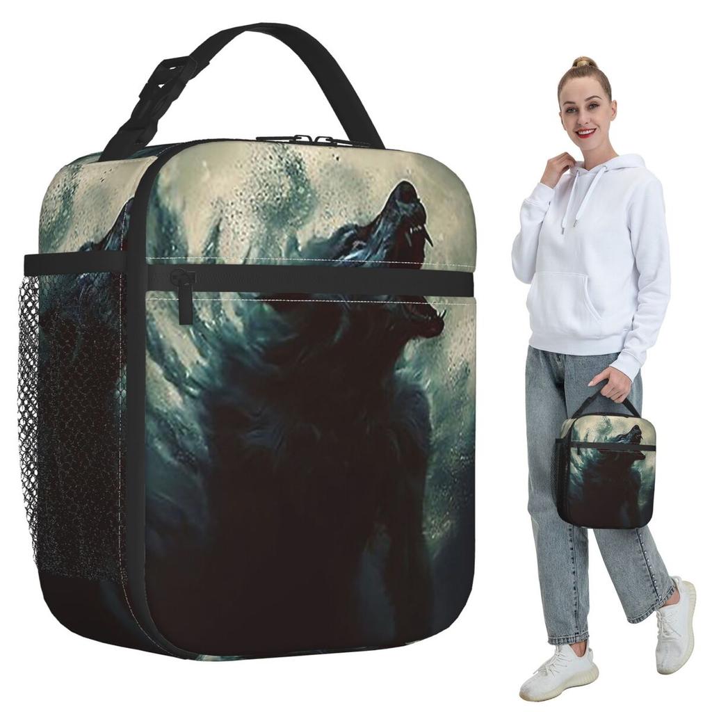 Wolfman Werewolf Curse Of The Night Moon 6 Insulated Lunch Bag for Kids School Cooler Thermal Food Box Tote Lunch Boxes
