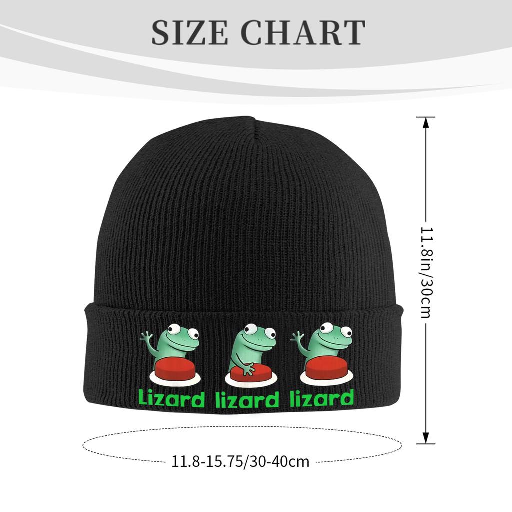 Funny Lizard Button 2 Beanie Hats  Skullies Beanies Unisex Funny Thermal Elastic Caps Autumn Winter Kpop Bonnet Hats