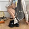 One foot on platform small leather shoes, women's tide autumn new small man with skirt student loafers