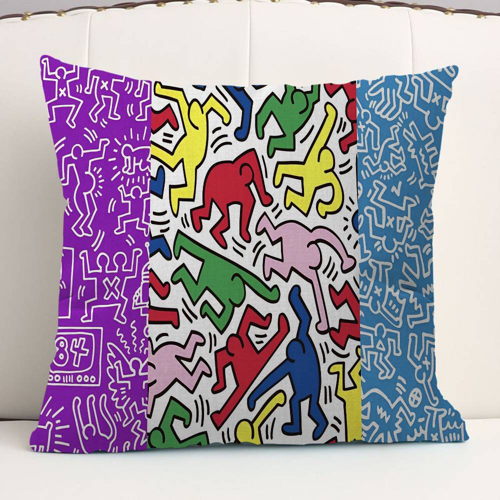 K-Keiths H-Haring Personalized picture text home decorative pillows Household Gifts 45x45cm