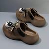 Summer Couple 3D Thick Soled Cave Shoes Outdoor Beach Slippers Wearing Earphones Dog Pattern Sandals