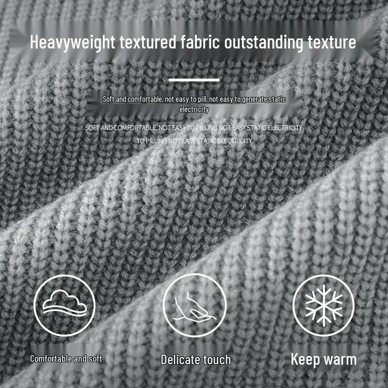 Men's Stand Collar Knitted Zipper Cardigan