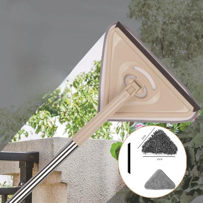 

1 шт. Бытовая треугольная швабра для мытья стеклянных стен и потолков, очиститель для пола, швабра для пола, плоская швабра для уборки