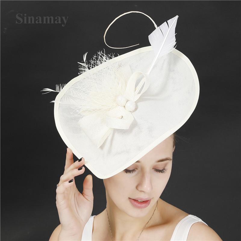 

Popular European And American Hemp Yarn Headgear Bridal Hair Accessories Banquet Photo Gift Hat Feather Headgear