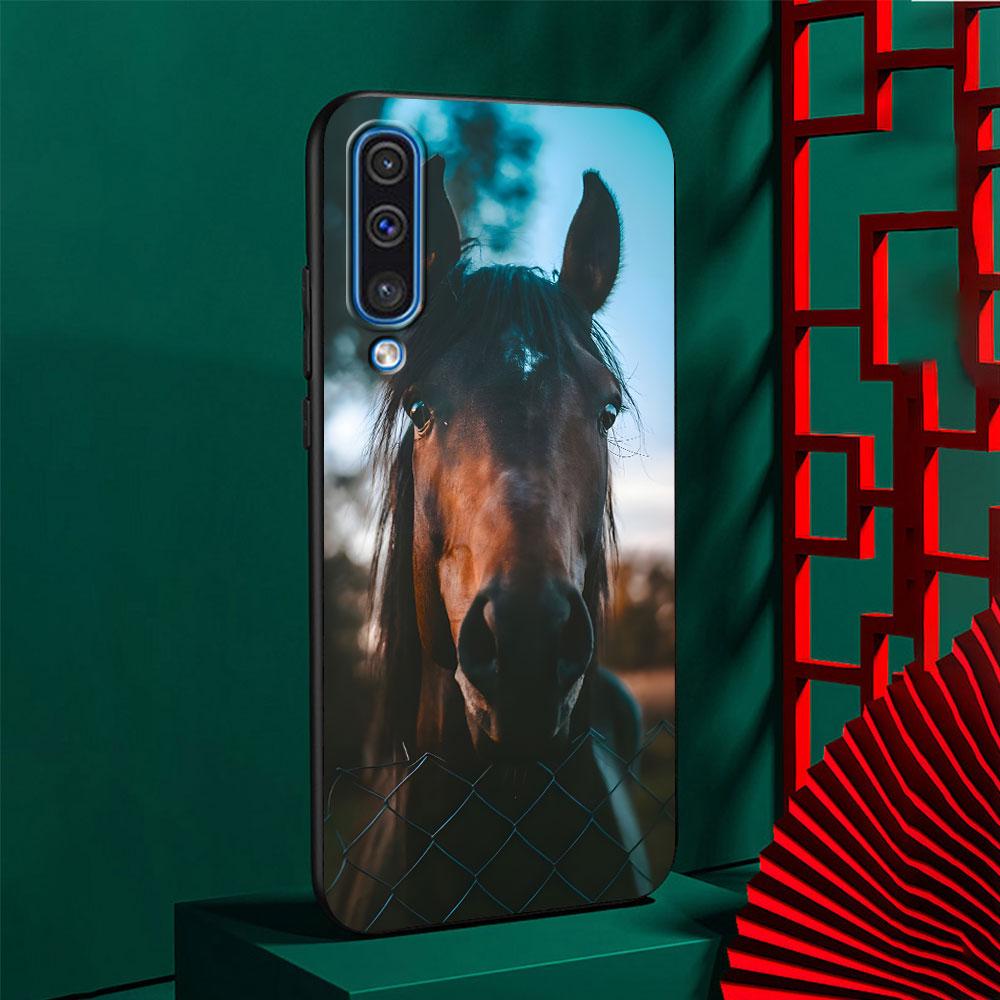 Horse Case for Samsung Galaxy A10s A50 A50s A02s A03s A20 A30 A20e A70 A70s A20s A30s A10 A40 A04 A04s A03 TPU Black Phone Cover