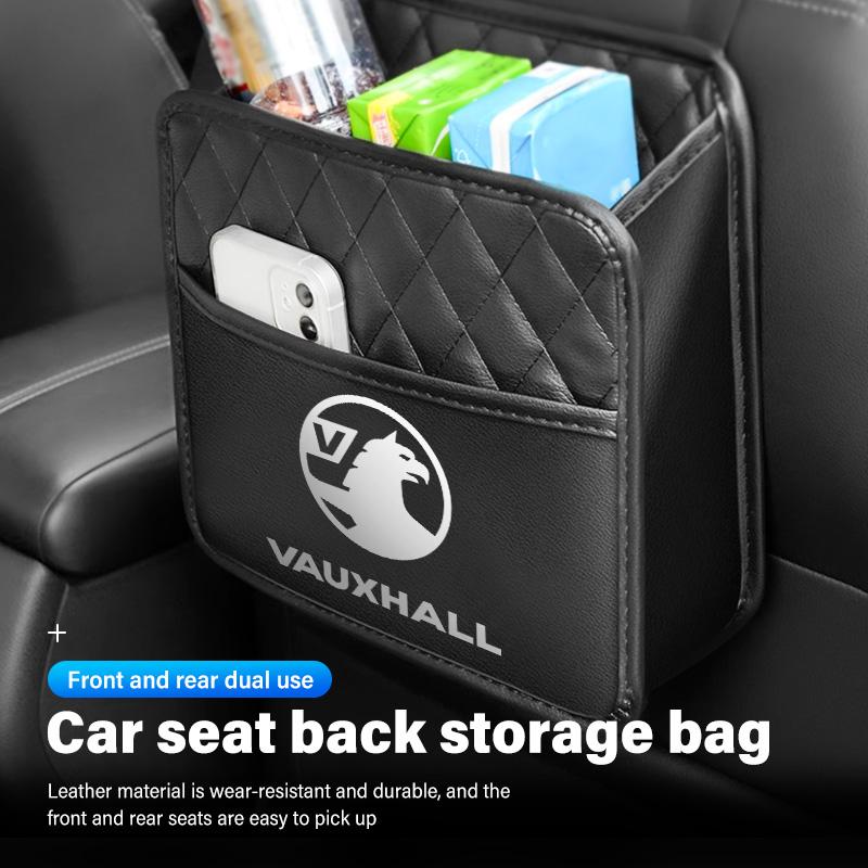 Leather Car Seat Storage Bag Chair Back Water Cup Tissue Box For Vauxhall VXR8 Astra Zafira Vectra Tigra Corsa D G J H