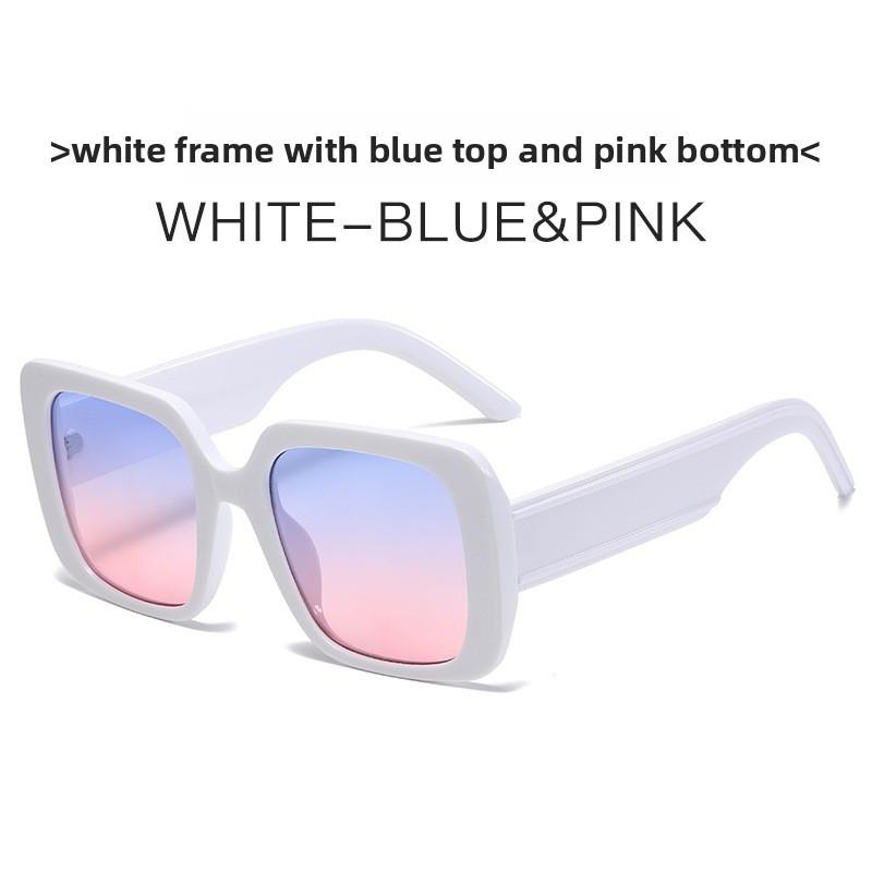 Trendy Pink Lens Square Sunglasses With Uv Protection For Summer Outings And Events