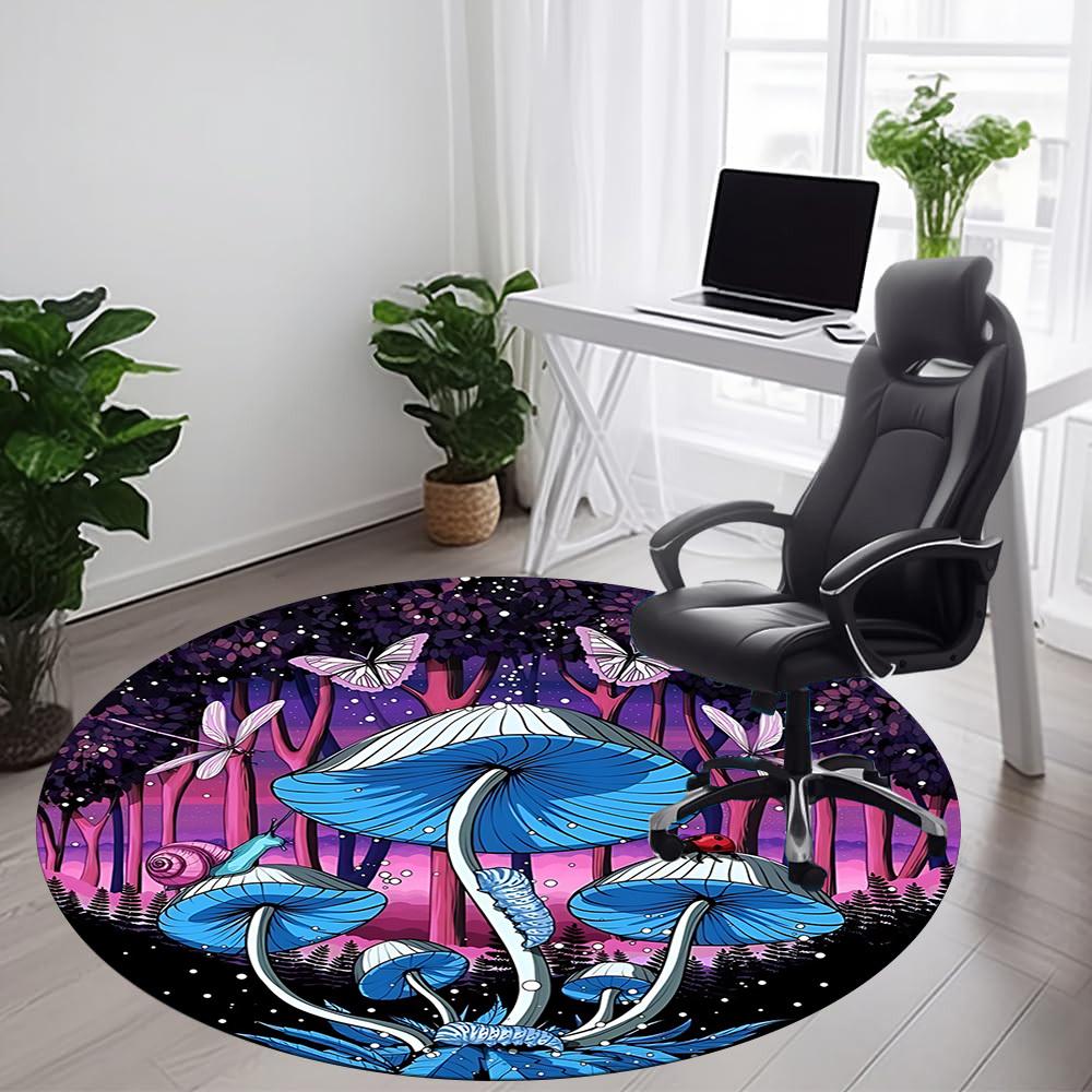1 Stück Fantasy Wald Büro Runder Teppich, Matte Geeignet Für Büro, Unter Bürostühlen Schlafzimmer Wohnzimmer Heimdekoration, Raum Deko