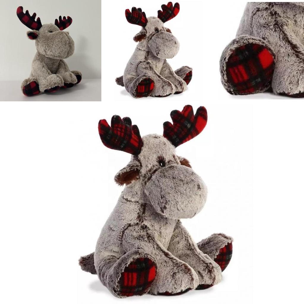 Cute 12 Inch Brown Reindeer Plush Toy With Bendable Antlers For Christmas Decorations And Gifts