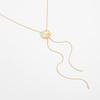 Women Y Necklace, with Pendant Tassel, Adjustable Gold Snake Bone Chain, Pull-Out Design Anti-Oxidation Alloy Jewelry
