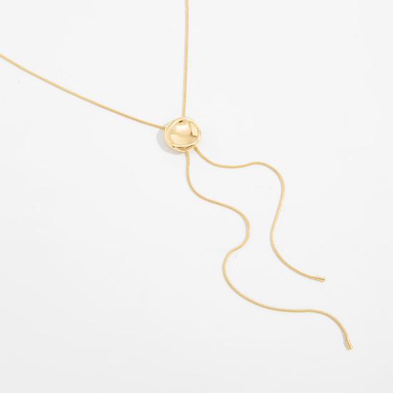 Women Y Necklace, with Pendant Tassel, Adjustable Gold Snake Bone Chain, Pull-Out Design Anti-Oxidation Alloy Jewelry