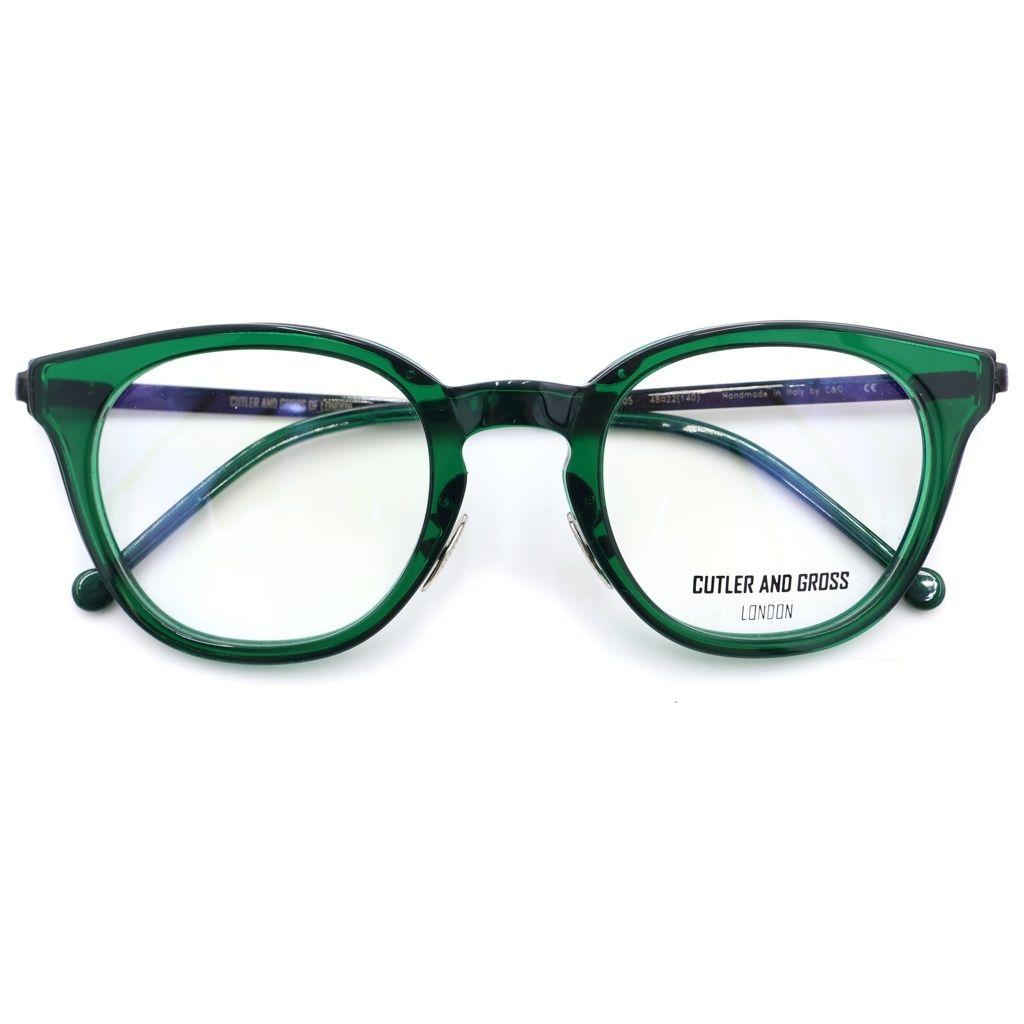 Used CUTLER AND GROSS 1275 Wellington Frame Clear Sunglasses Glasses Green
