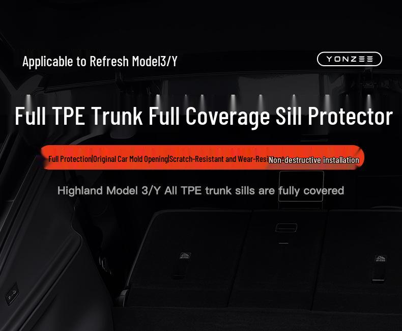 Tesla Model 3/Y/YL Trunk Sill Protector & Tailgate Cover Accessories