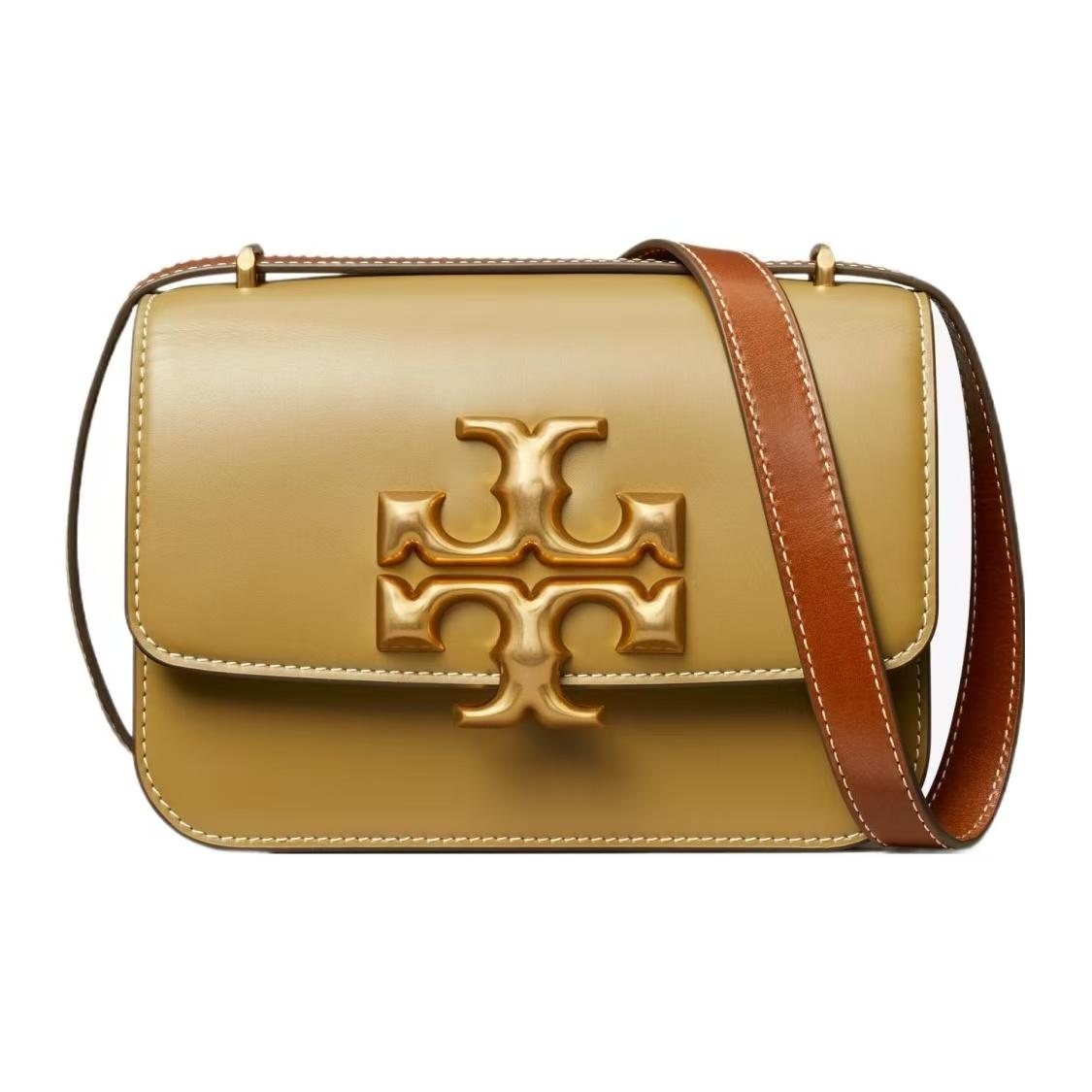 

Tory Burch Eleanor Sculptural Adjustable Shoulder Strap Crossbody Bag Women Bags Coconut-Yellow 152263-250 Basic Set (Bag+Dust Bag)