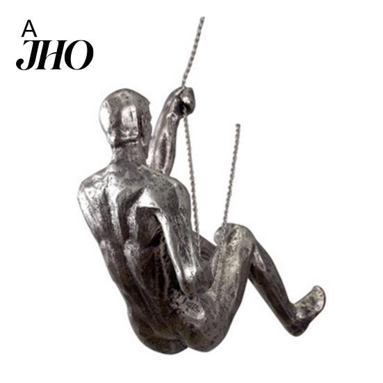 Rock Climber Statue Artistic Realistic Appearance Delicate Craft Wall Retro American Resin Pendant Ornament