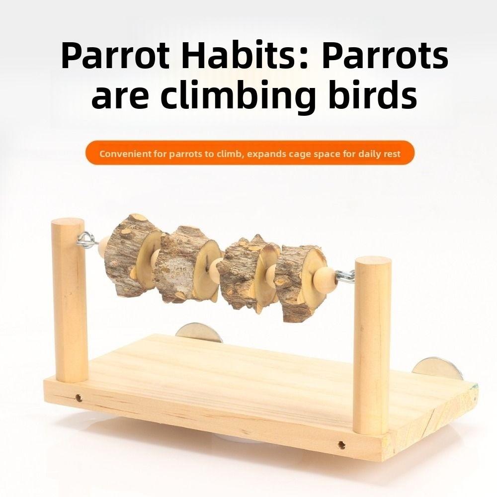 Wear-resisting Parrot Perch Stand Natural Wooden Bird Teeth Chew Toy  Parakeet