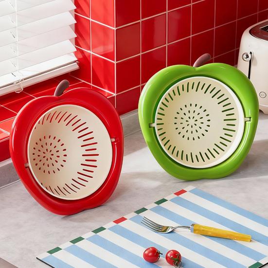 Vegetable Washing Basket Funny Large Capacity Strainer Double Layer Vegetable Fruit Colander Produce Basket Strainer for Rinsing Washing Berry