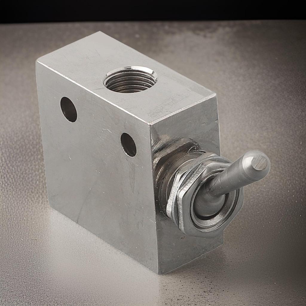 Valves & Manifolds Pneumatic Valve TAC2-31V Rectangle Mechanical Silver Tone Toggle Lever/hold Type 2 Position