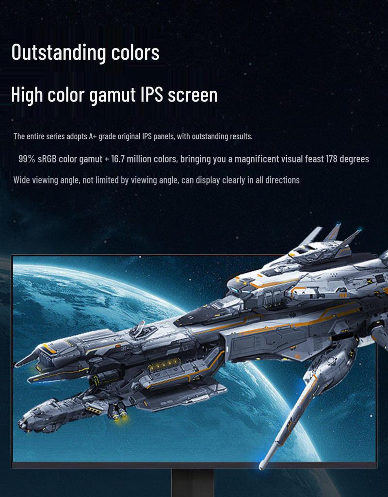24" Rotating Vertical Monitor, 27" 4K 144Hz IPS Design Secondary Display