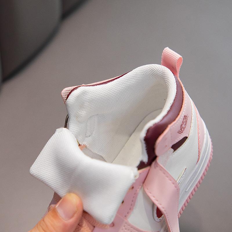 Girls' shoes  autumn soft-soled high-top board shoes, children fashion children's non-slip sports shoes basketball shoes