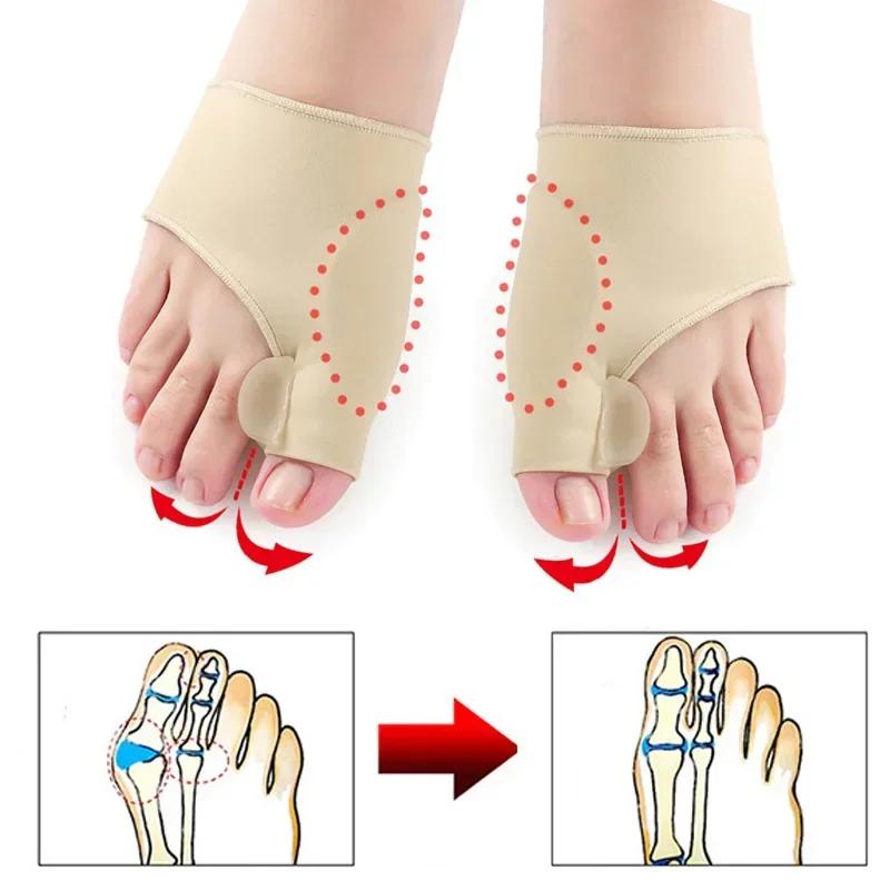 1 Çift Parmak Ayırıcı Halluks Valgus Bunyon Düzeltici Ortotik Ayak Kemik Başparmak Ayarlayıcı Düzeltme Pedikür Çorabı Düzleştirici