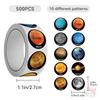 500Pcs/Roll Planets in The Universe Kids Rewards Stickers - DIY Scrapbooks Album Decor Sealing Label Decals