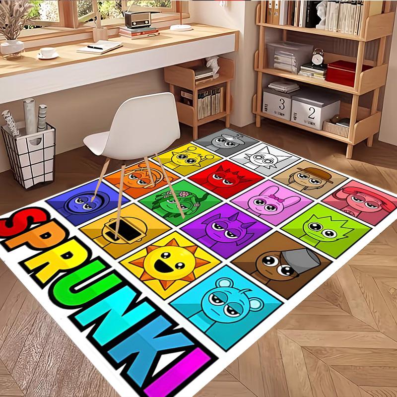 Sprunki Game Print Rug, Washable Floor Carpet, For Entryway Dorm Laundry Room Office Study, Home Decor Birthday Christmas Gift